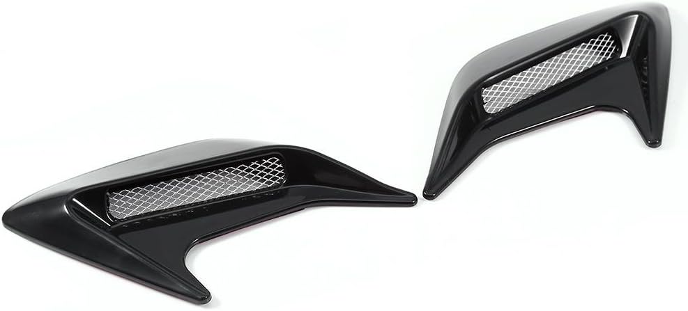Black Pack of 2 Car Hood Air Flow Vent Sticker Cover L9739