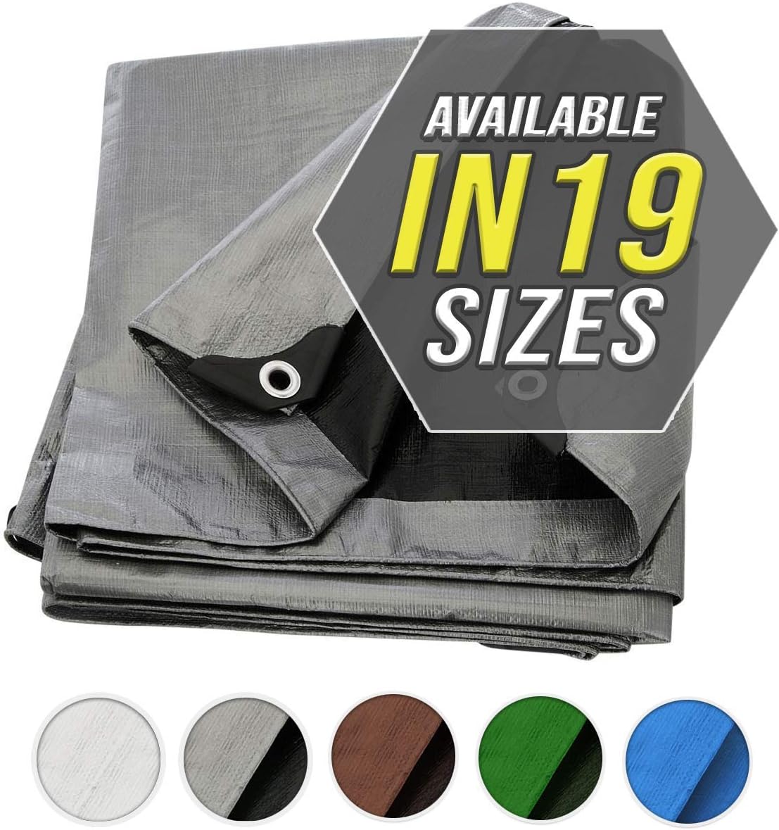 White Heavy Duty 20X35 Waterproof Poly Tarp Cover W7587
