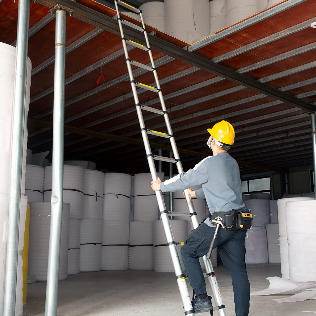 Telescoping Aluminum Extension Ladder, 330lbs Max Capacity V5384