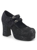 Black Satin-Lace Gothika-09 Shoes M3265