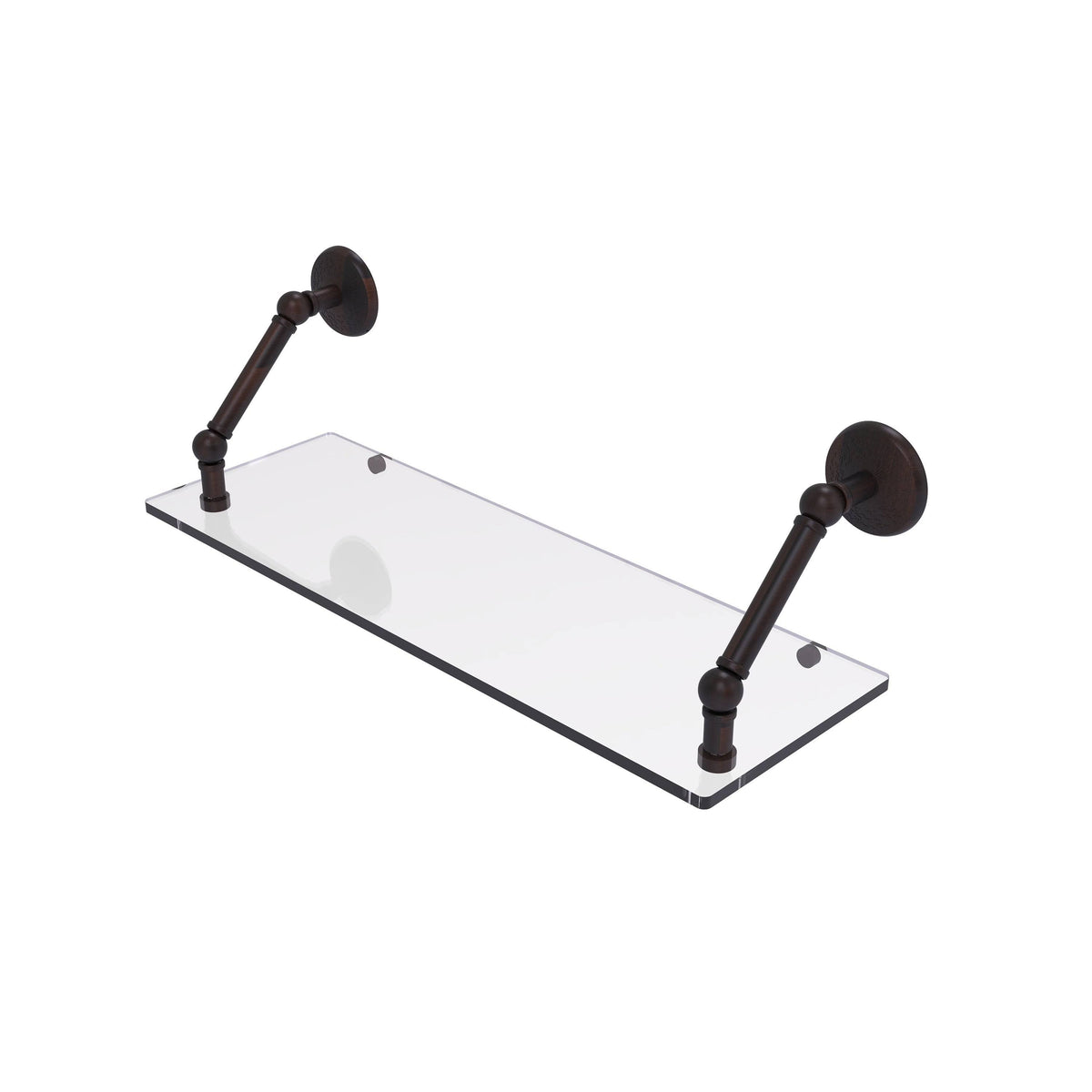 18 inch Floating Glass Shelf Satin Chrome R696