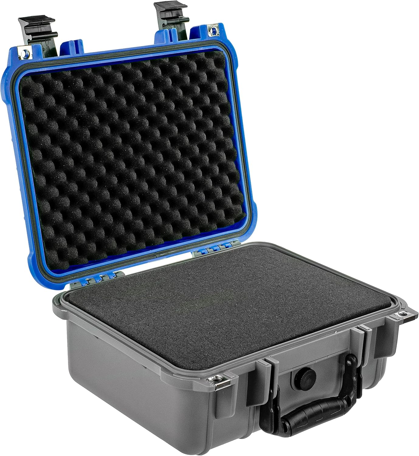 Dual Blue Gray 13.37 Inch Waterproof Shockproof Camera Case with Foam B573