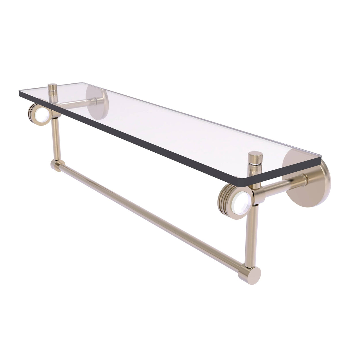 22 in. Glass Shelf with Towel Bar Antique Pewter A89862