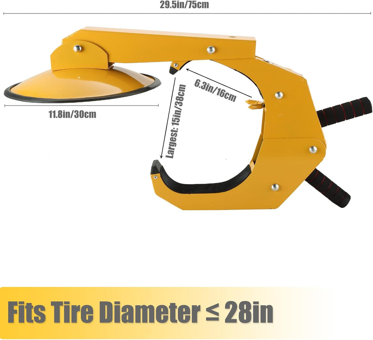 Pack of 2 Heavy Duty Adjustable Tire Lock with Two Keys B498936