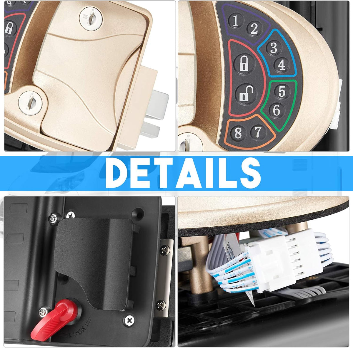 Keyless Entry RV Door Lock with Deadbolt and Two Wireless Remote Controllers Z922