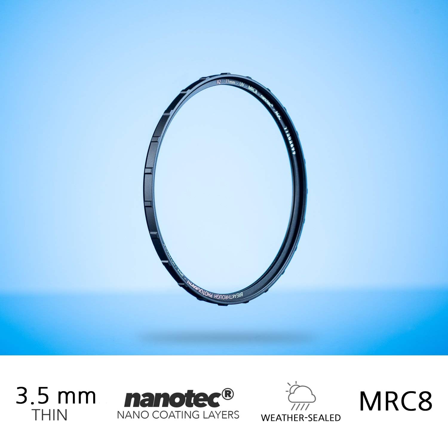 52mm X2 UV Filter for Camera Lenses with Lens Cloth, Pack of 2 X58613