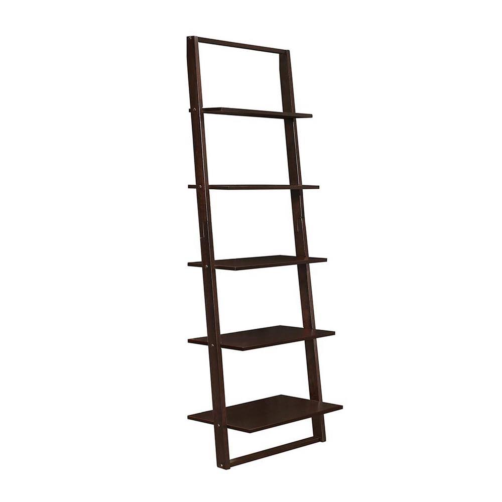 Brown Wood Ladder Bookcase J83098