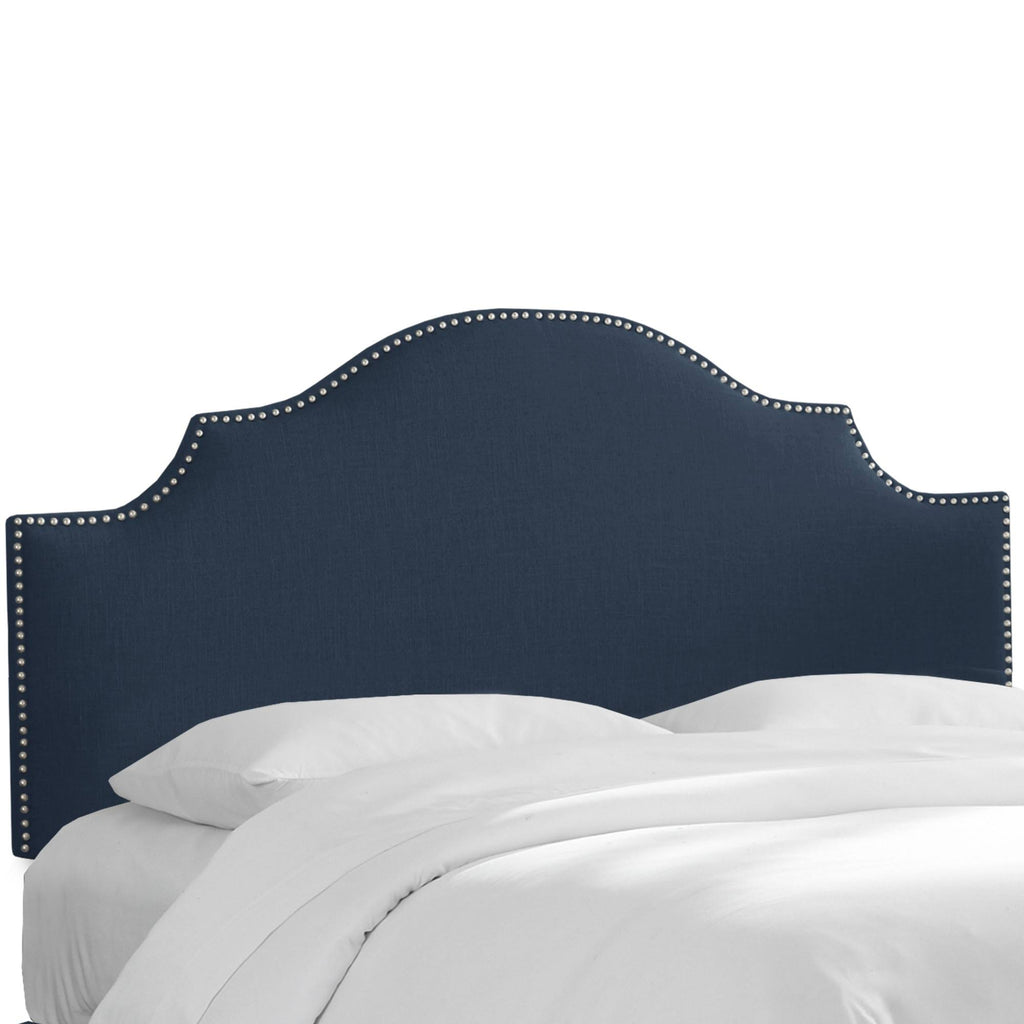Navy Linen California King Headboard N4098