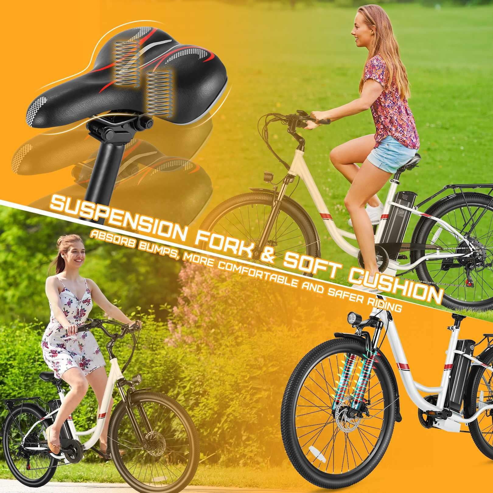 26 in. Electric Bicycle 500W 48V 7 Speed Gears Ebike Y668