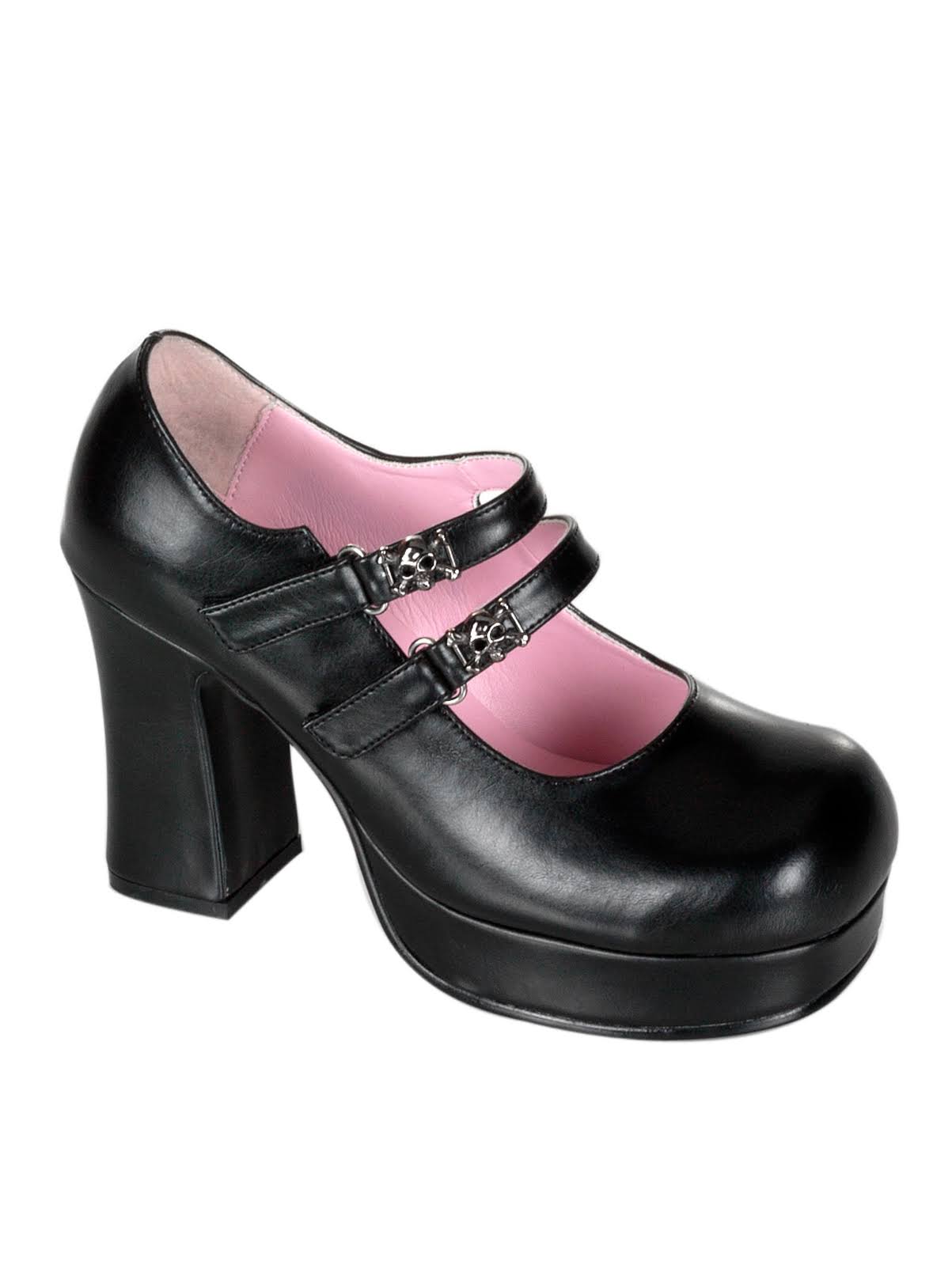 Black Satin-Lace Gothika-09 Shoes M3265