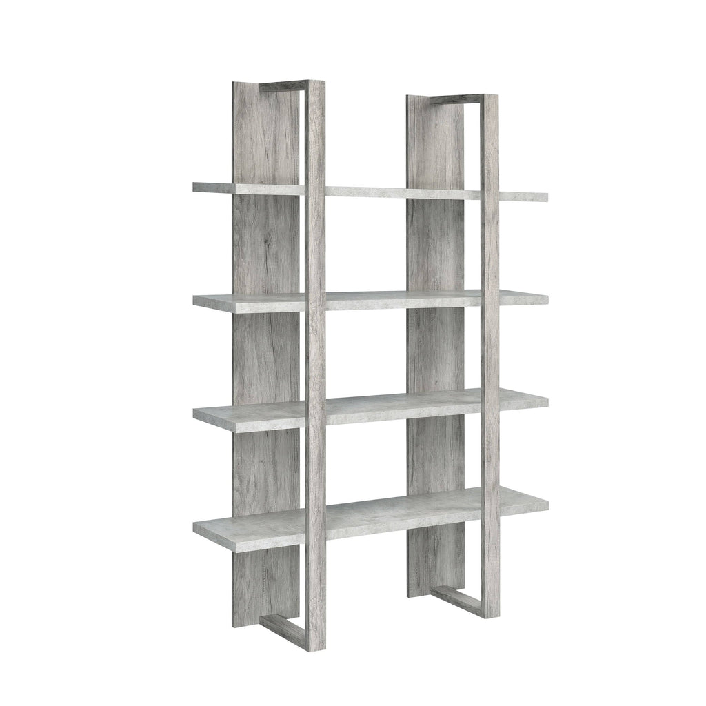 Aged Walnut/White 4-Shelf Bookcase N365