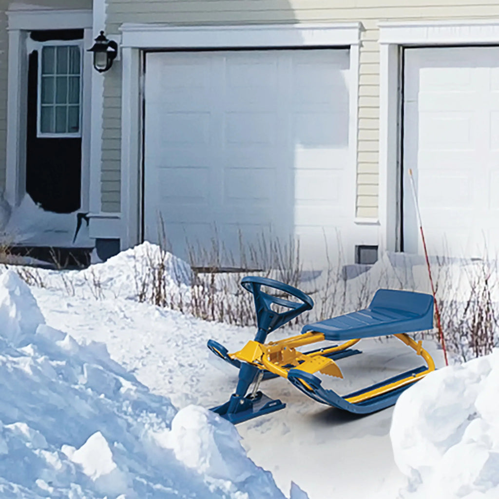 Snow Sled with Padded Steering Wheel, Twin Brakes & Pull Rope P258044
