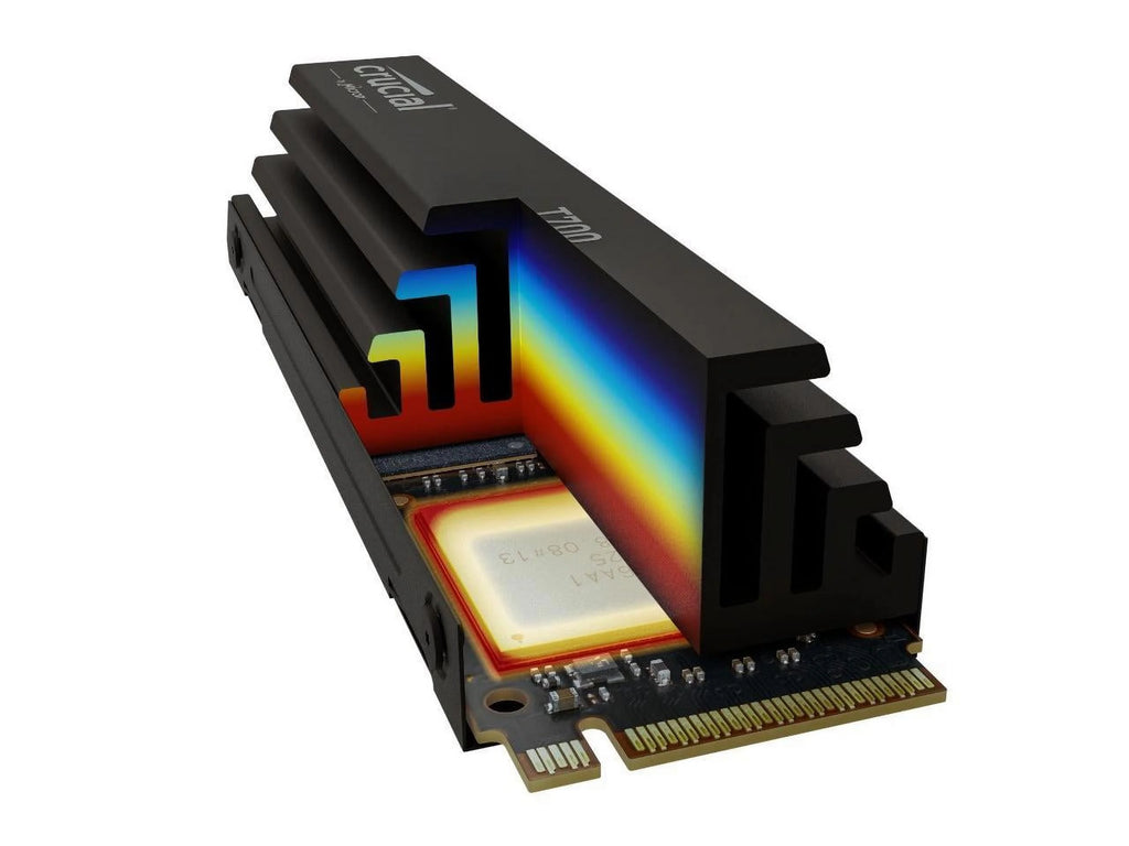 Crucial T700 GEN5 NVME SSD M.2 2280 W/ Heatsink 2TB PCI-Express 5.0 x4 TLC NAND Internal Solid State Drive H30229
