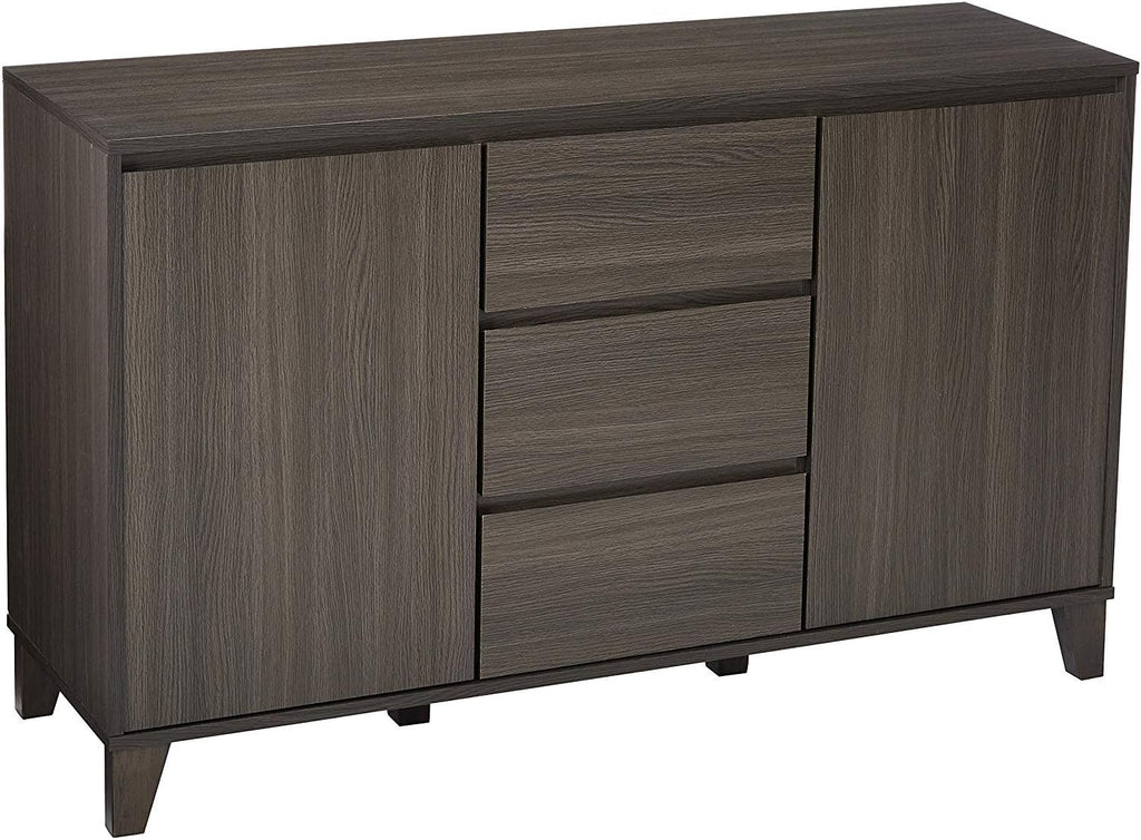 Oak Gray Wood Buffet Server Cabinet Console Table G644922