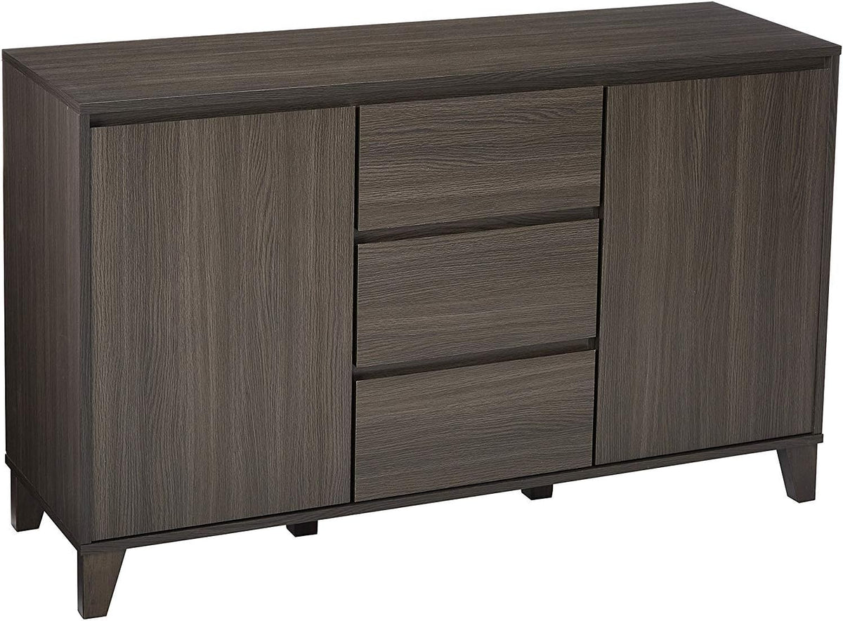 Oak Gray Wood Buffet Server Cabinet Console Table G644922