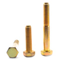 7/8x22-9 x 7x22 Coarse Thread Grade 5 Hex Cap Screw Medium Carbon Steel Yellow Zinc Plated W583494