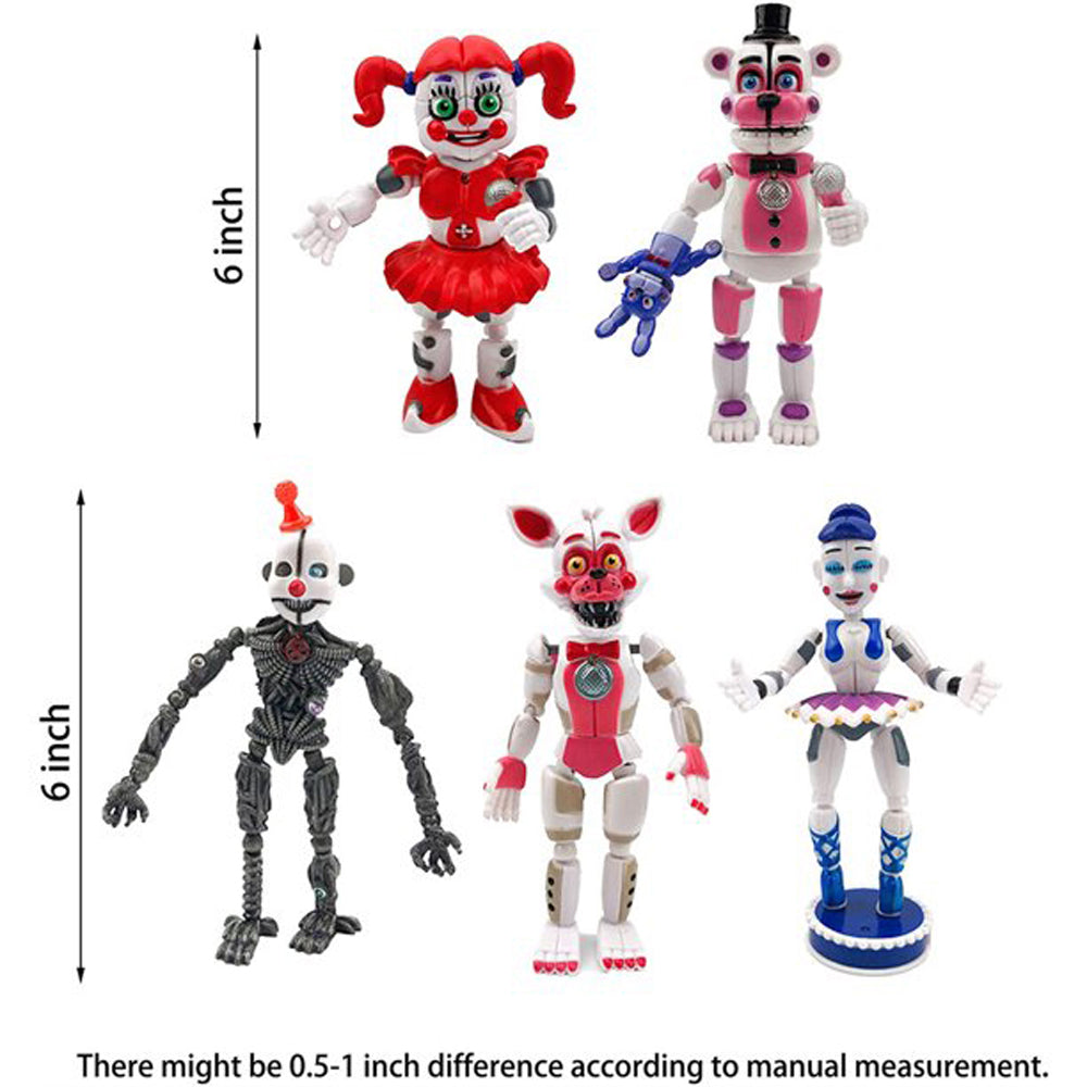 5Pcs FNAF Funtime Freddy Foxy Movable Action Figures I614940