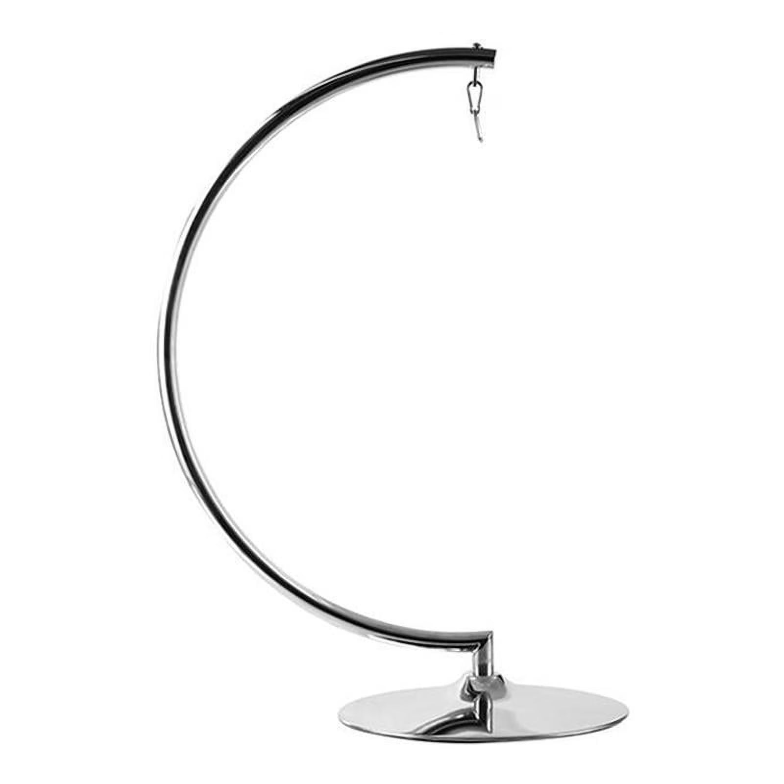 62" Mid-Century Metal Bubble Chair Stand in Silver Y866