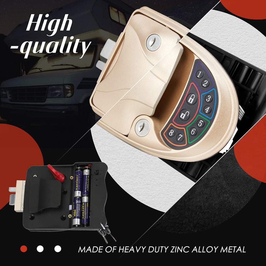 Keyless Entry RV Door Lock with Deadbolt and Two Wireless Remote Controllers Z922