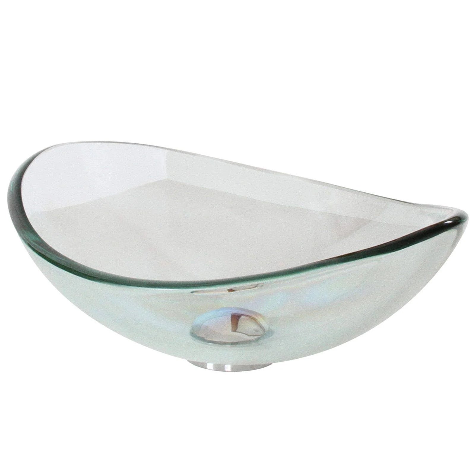 Oval Transparent Tempered Glass Bathroom Vessel Sink S171