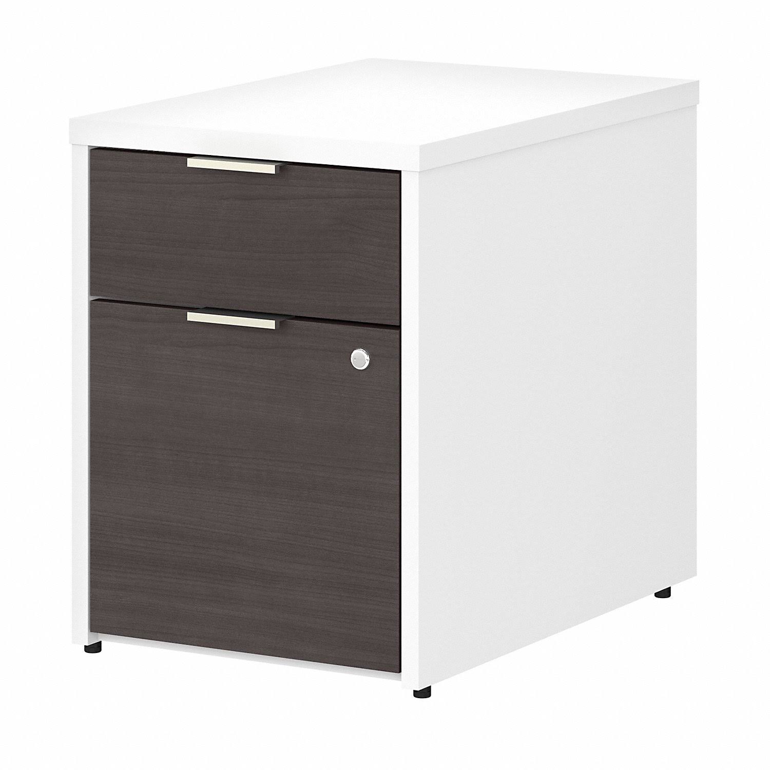 2 Drawer File Cabinet Storm Gray White S9734