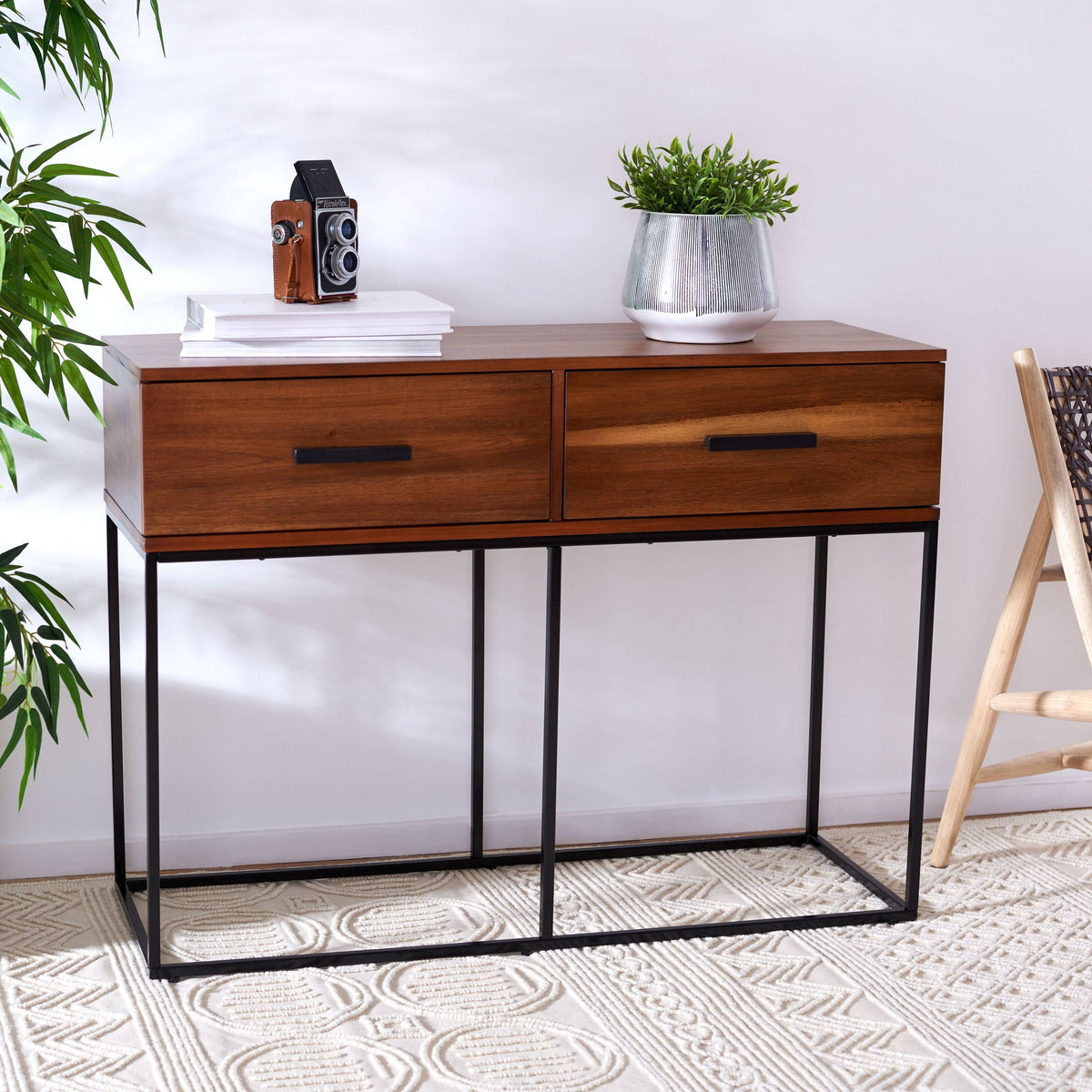 Brown 2 Drawer Console Table Y331698