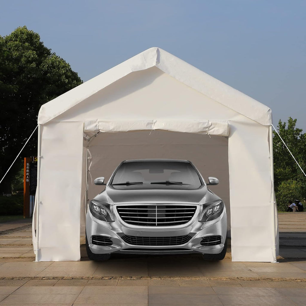10x20 ft Heavy Duty Carport Car Canopy with Removable Sidewalls and Doors X233