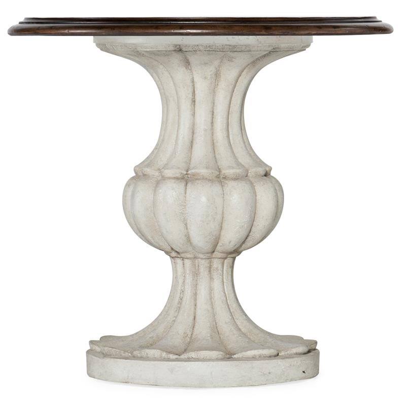 Round End Table in Two Tone Russet Brown P260