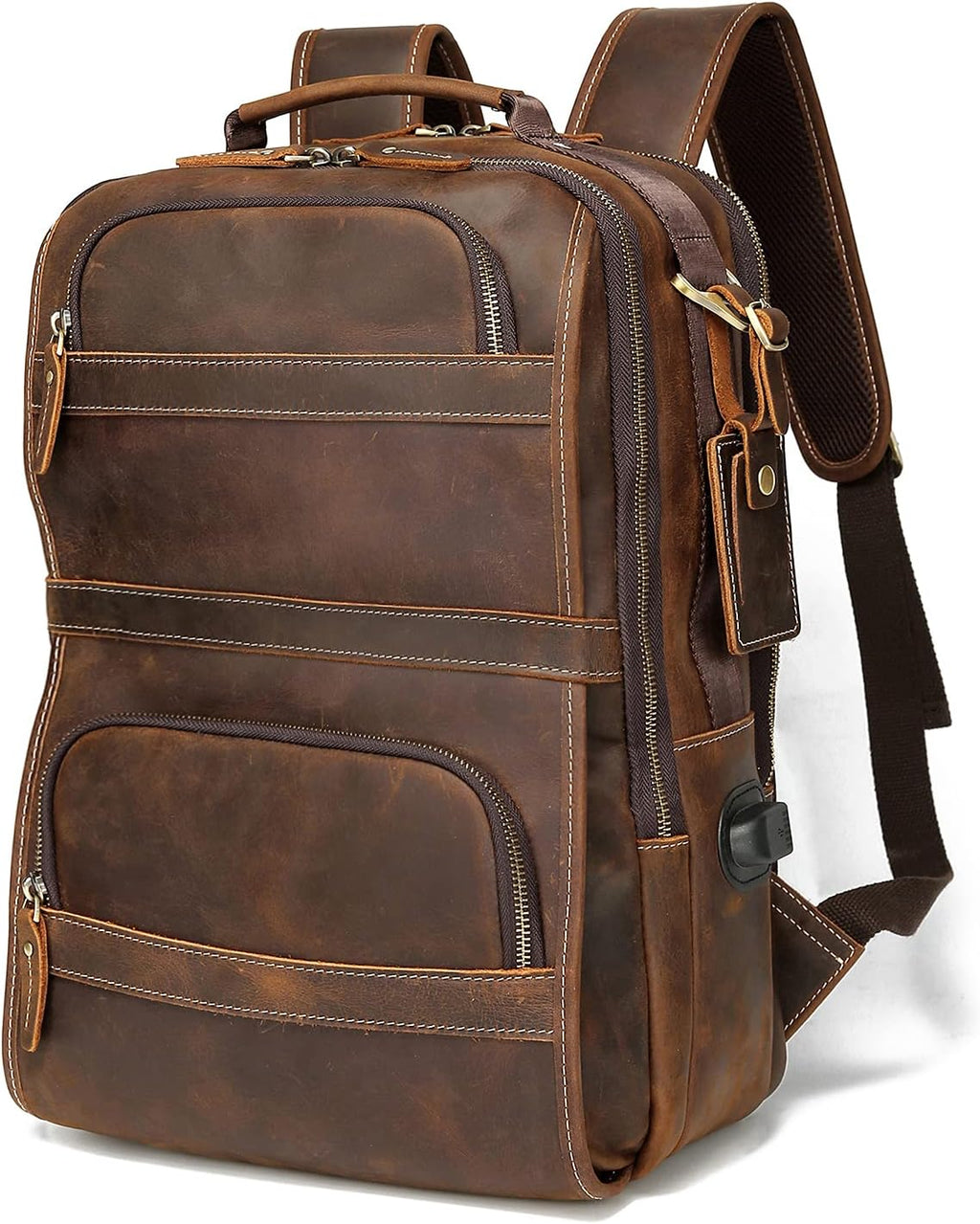 Vintage Genuine Leather Laptop Backpack U395