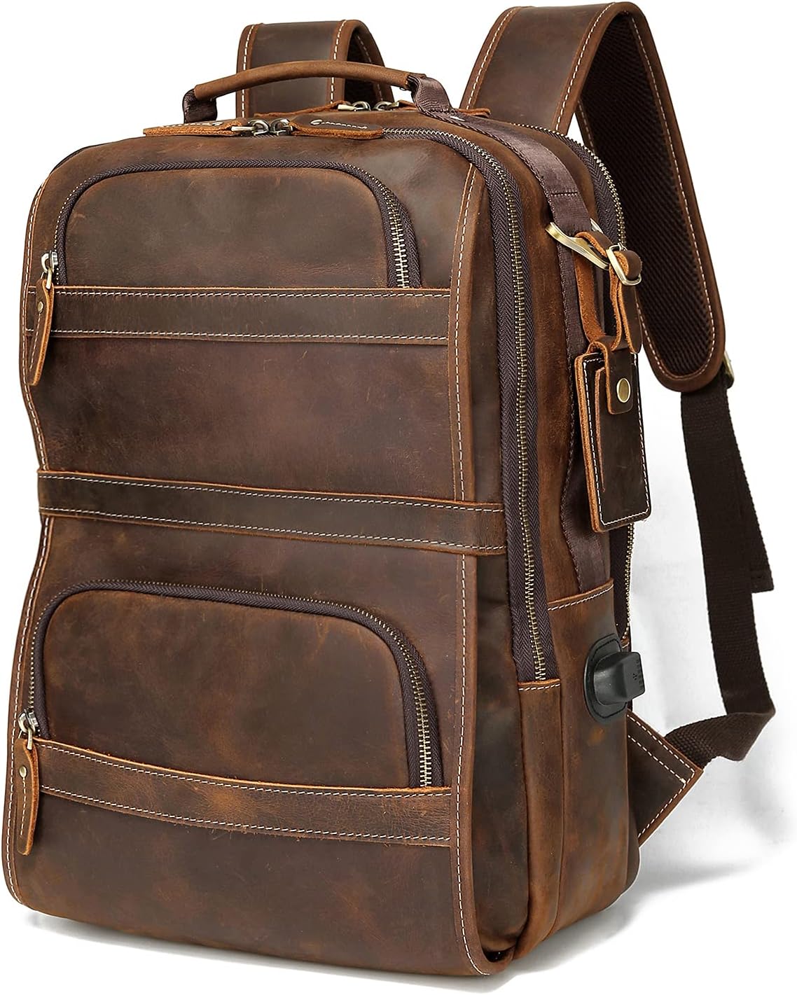 Vintage Genuine Leather Laptop Backpack U395