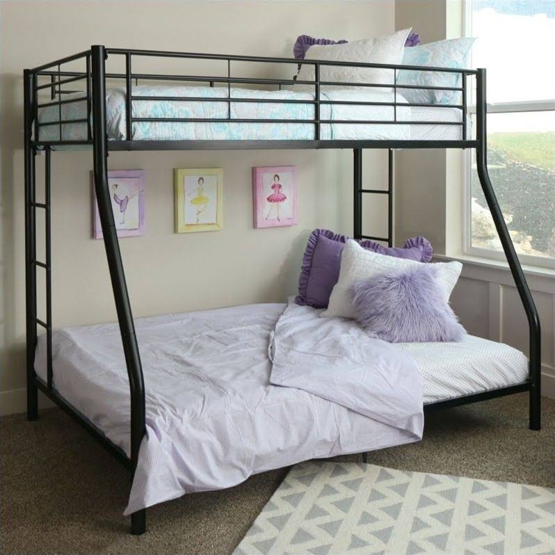 Metal Twin Over Full Bunk Bed in Black S433