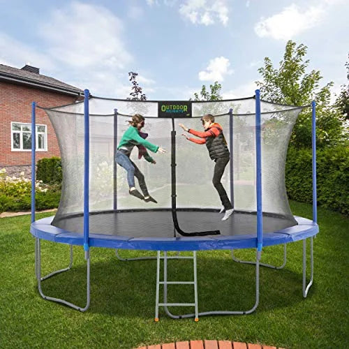 Blue 10 feet Round Trampoline with Safety Net Enclosure and Vinyl Pad A637