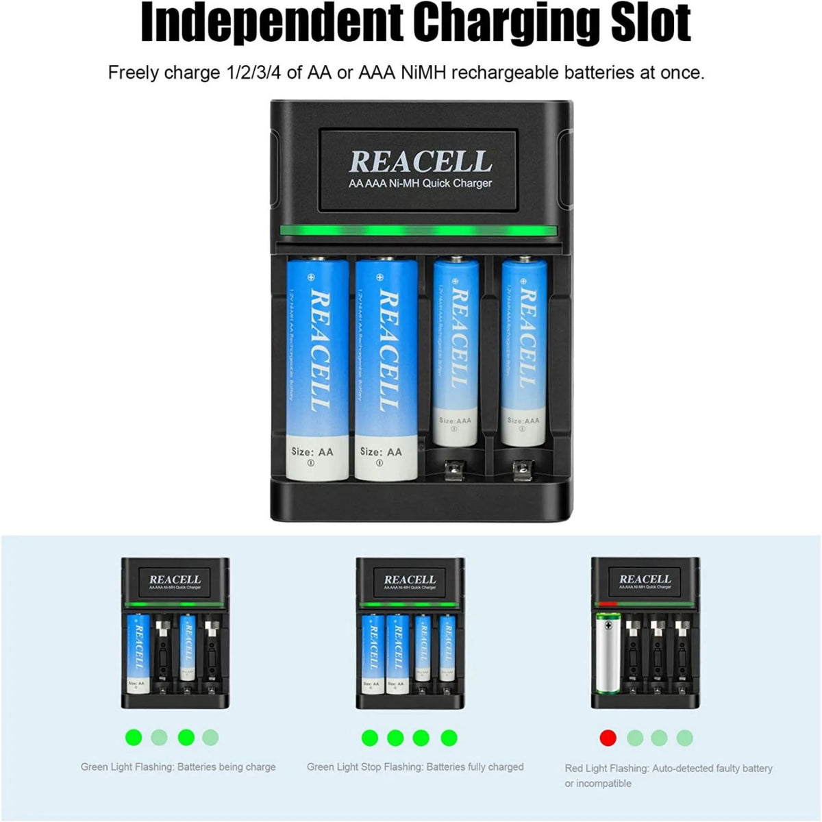NIMH 12 AA 2800mah & 12 AAA 1100mah Rechargeable Batteries with Charger B4633