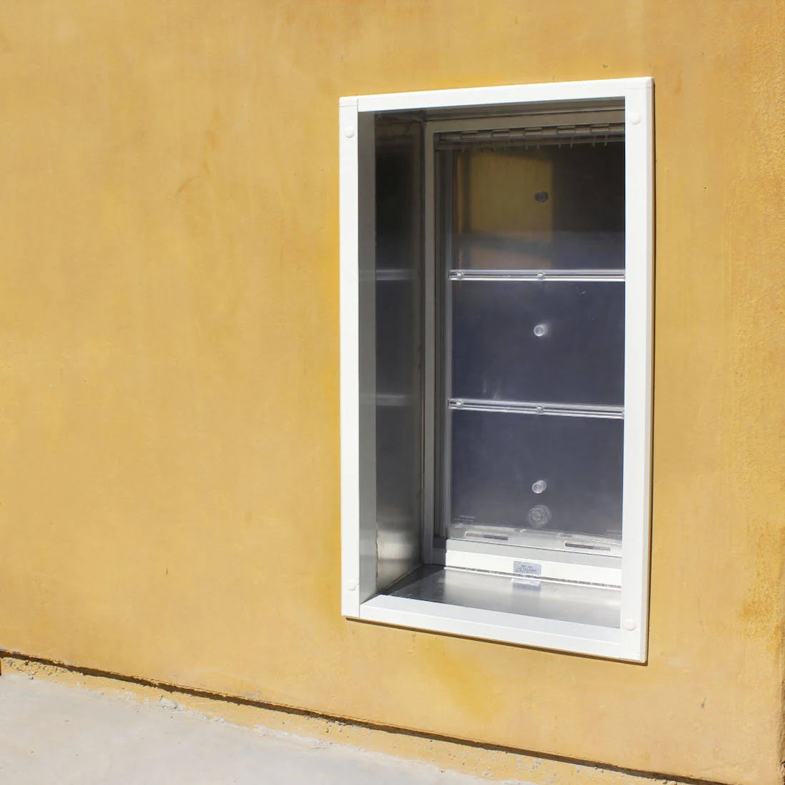 White Wall Mount Pet Door Medium Single Flap C65707