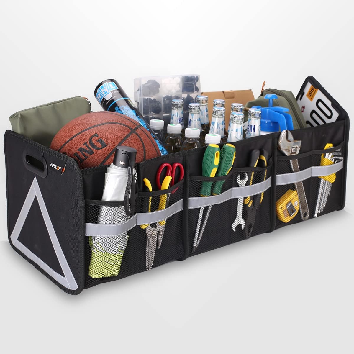 Foldable Trunk Organizer with Reflective Stripe, Pack of 2 J2588