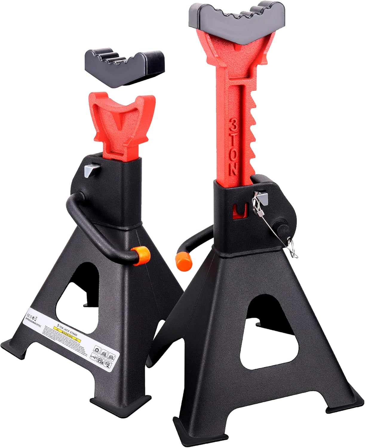 Steel Jack Stands 3 Ton Capacity, Black, Pack of 2 Q552975