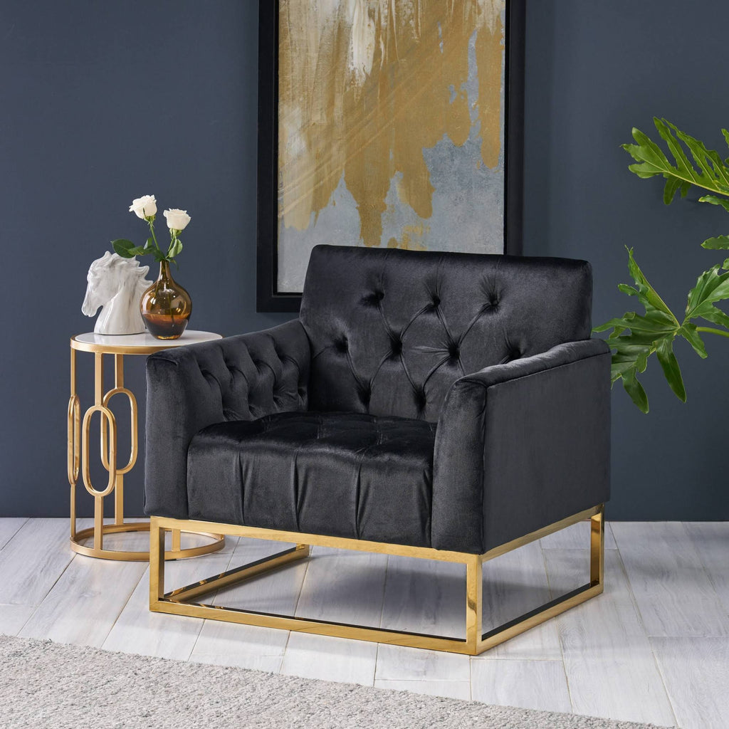 Black Velvet Arm Chair W247