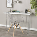 White Hairpin Leg Wood Writing Desk A3472