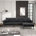 Velvet Convertible Sleeper Sectional Sofa G594