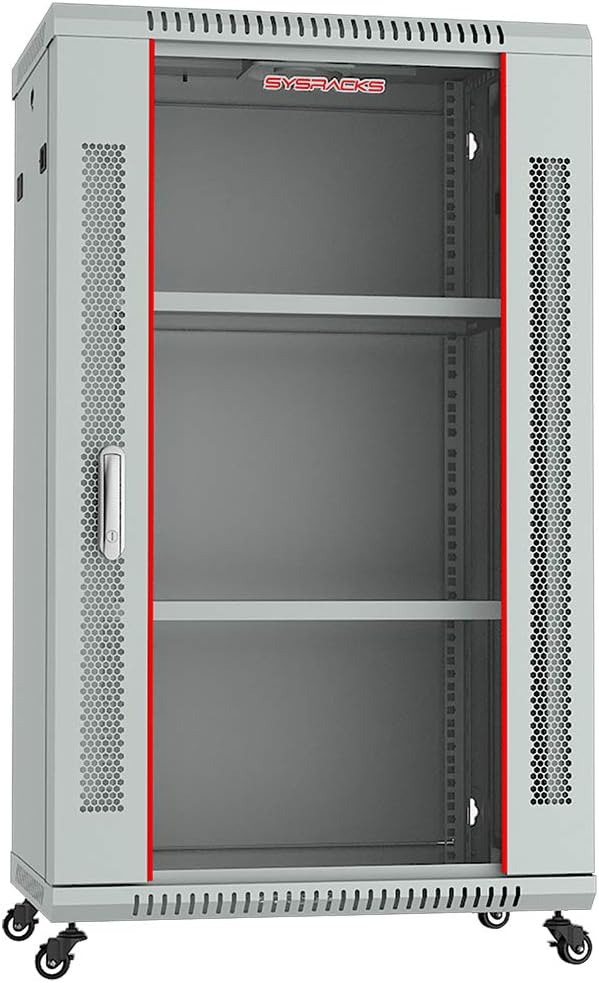 18U Wall Mount Gray IT Network Server Rack Cabinet Enclosure 24 Inch Depth L9983