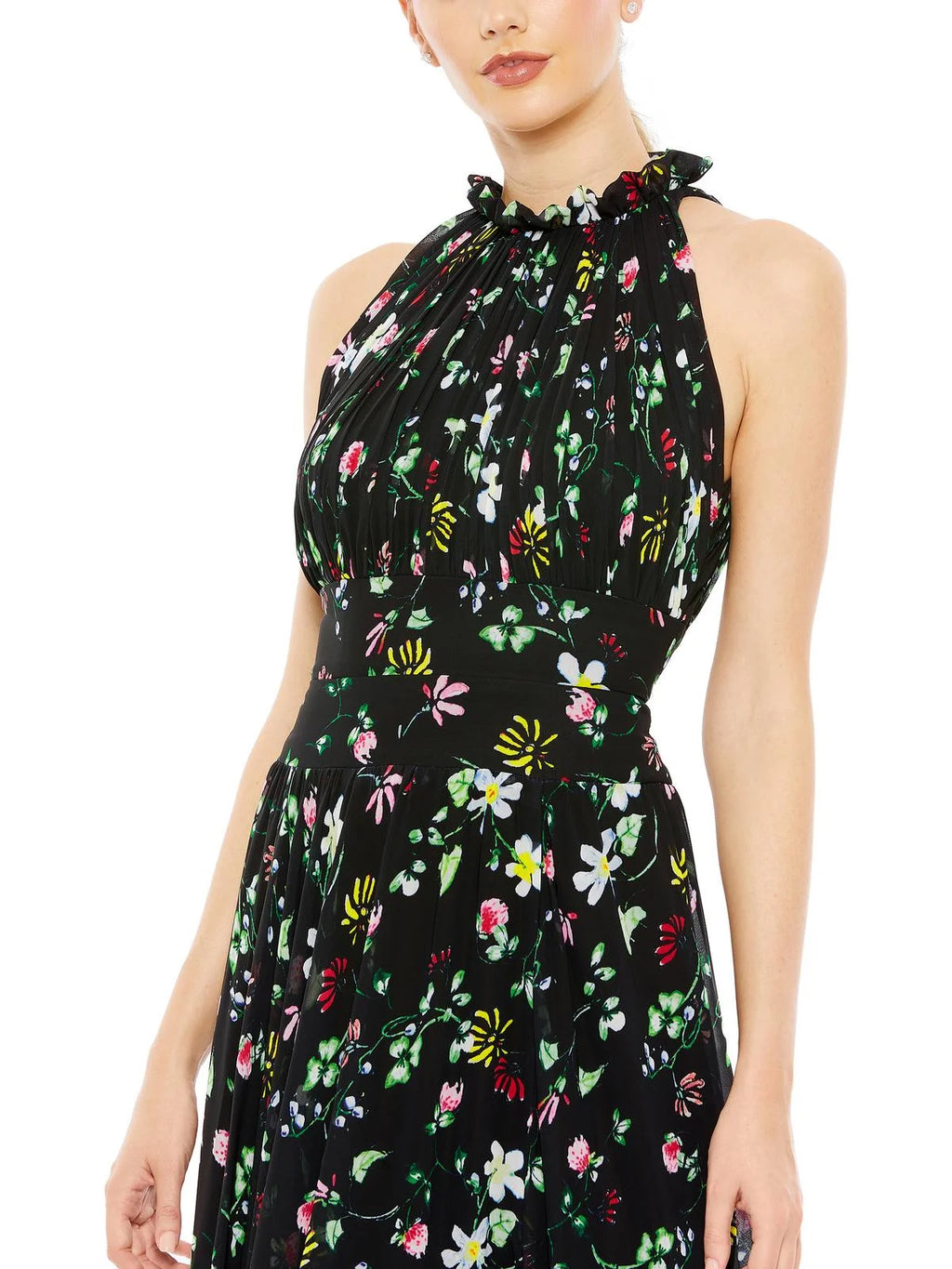 Floral Print Maxi Evening Dress U37881