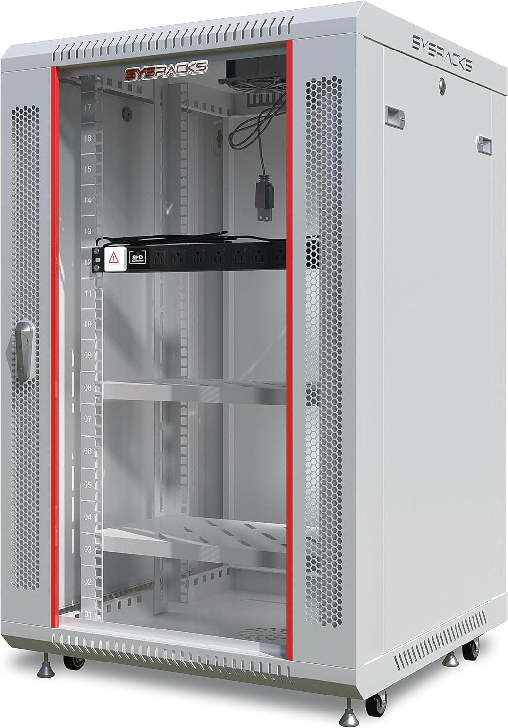 18U Wall Mount Gray IT Network Server Rack Cabinet Enclosure 24 Inch Depth L9983