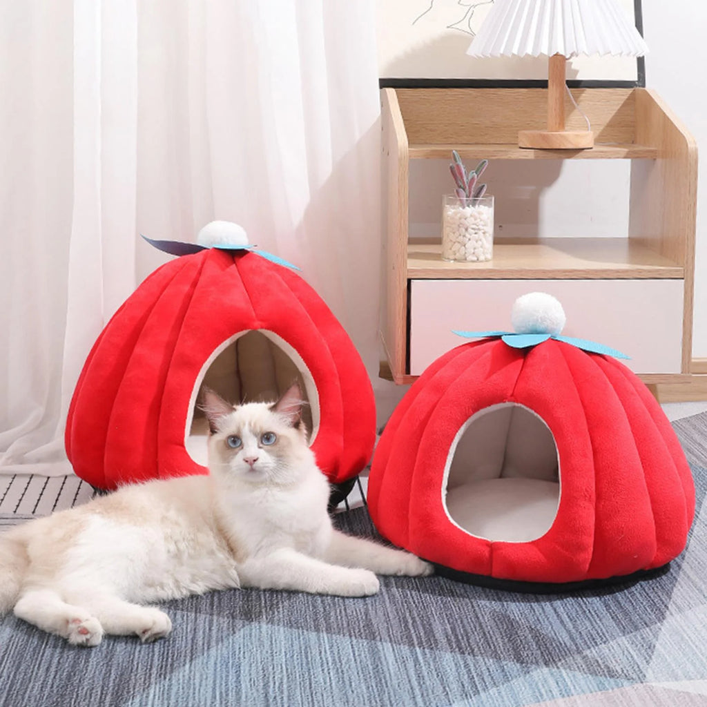 Cat Bed Igloo Pet Bed Cat House Hut Kitten Bed Hideaway Small Dog Tent Bed P852