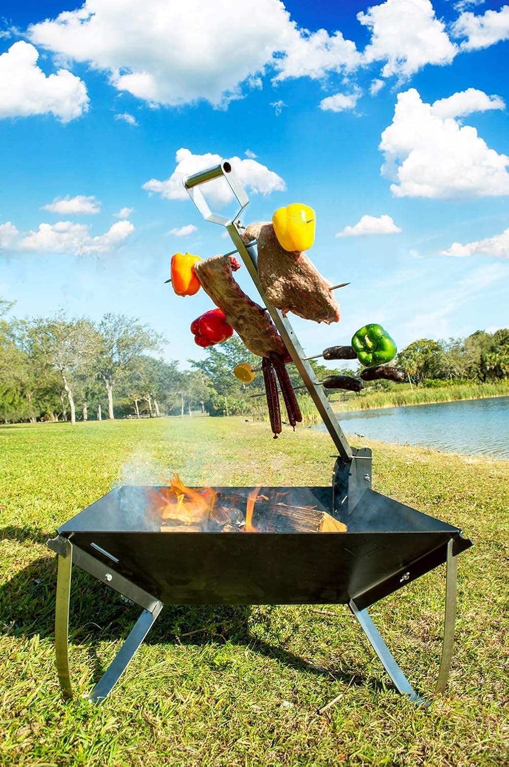 Wood Burning Grill with Cooking Stake M217