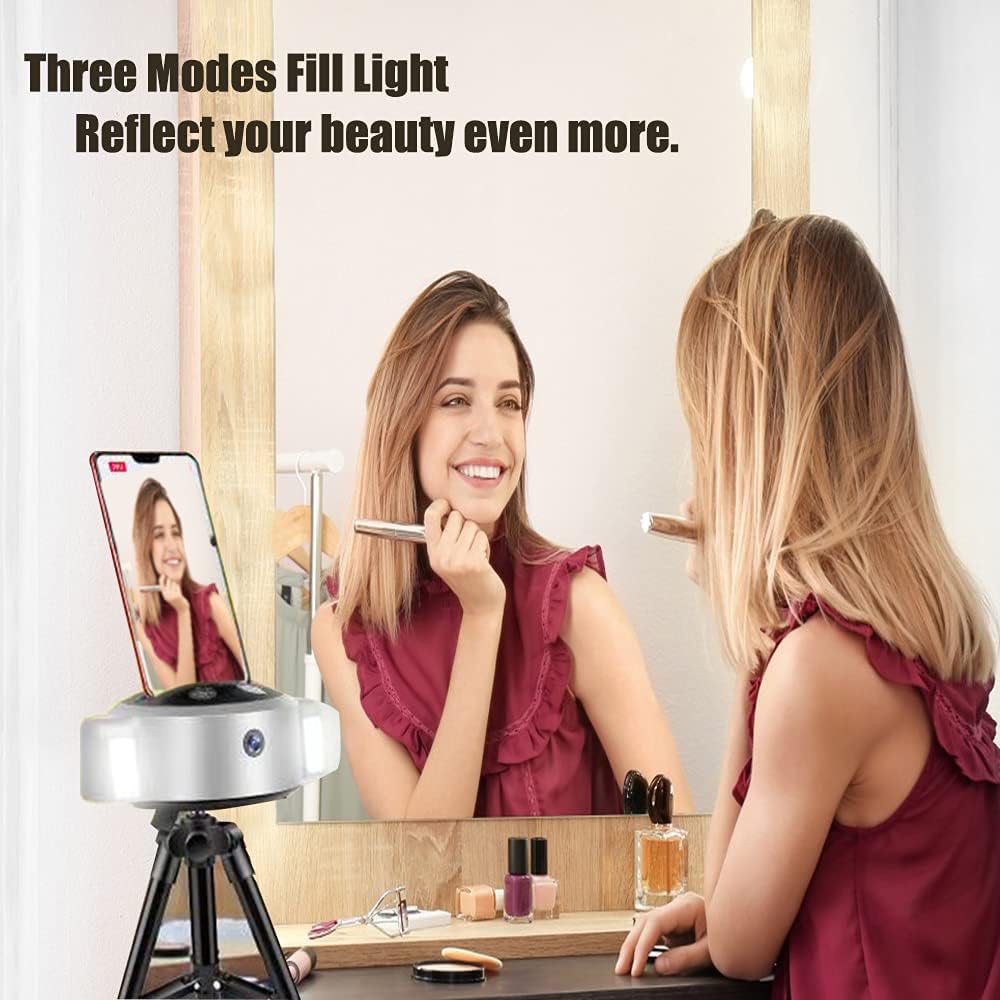 Smart Tracking Phone Holder with Selfie Lights and 1080p Webcam with Microphone E410