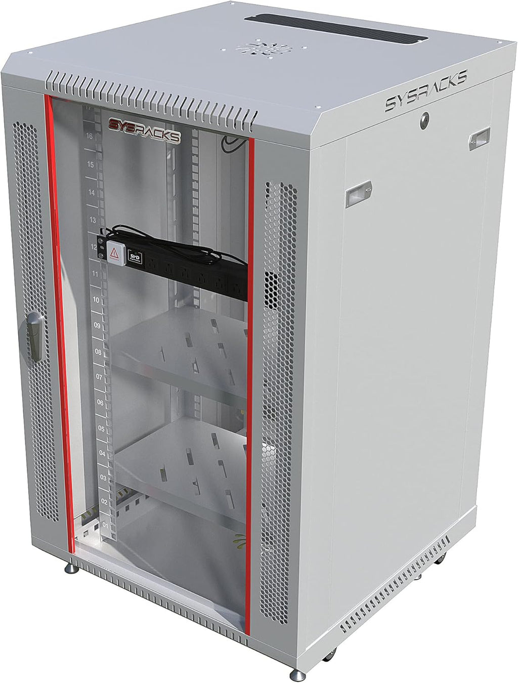 18U Wall Mount Gray IT Network Server Rack Cabinet Enclosure 24 Inch Depth L9983
