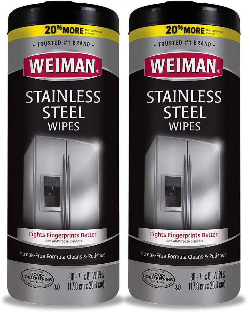 Stainless Steel Cleaner Wipes, 2 Pack, Fingerprint Resistant U117