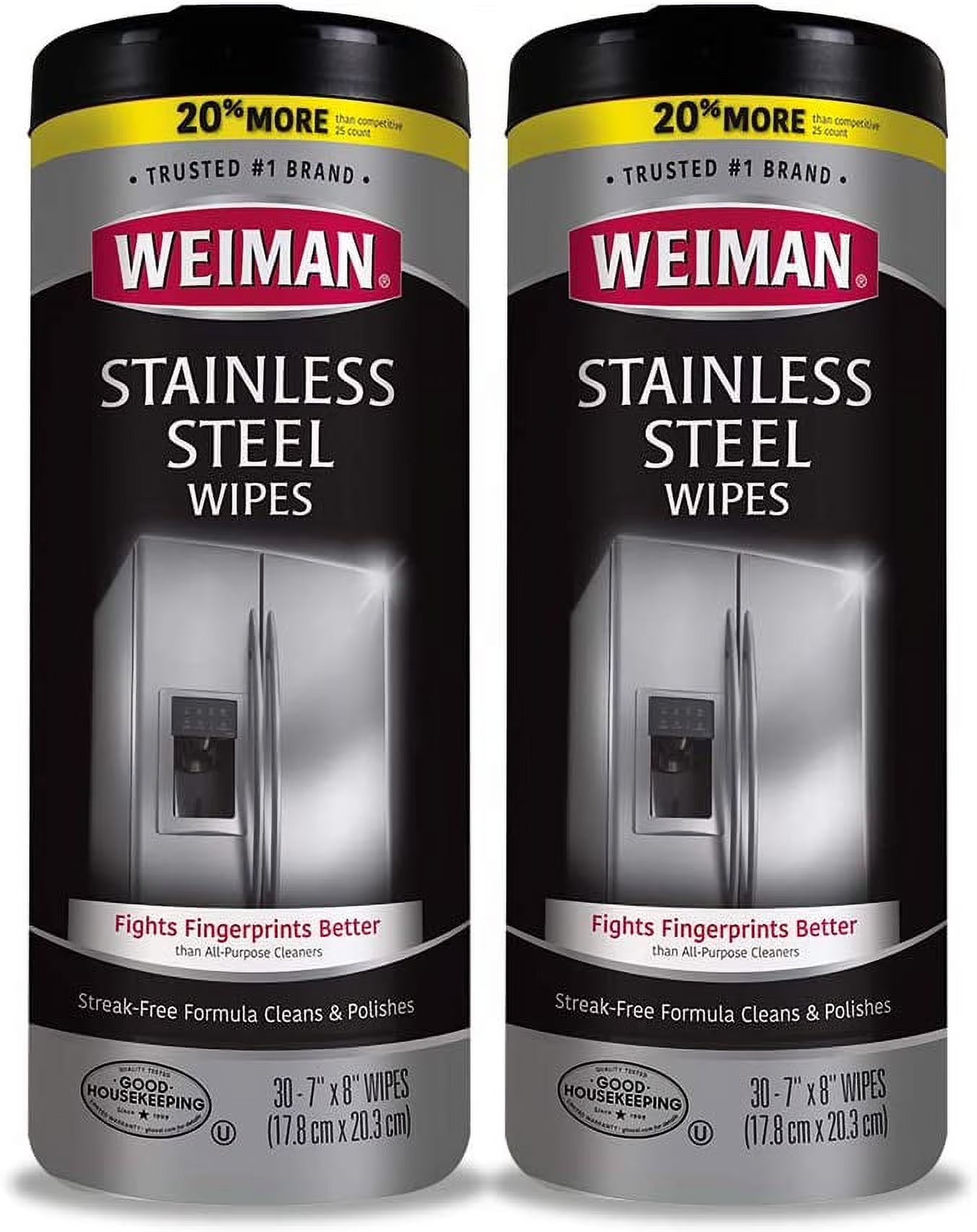 Stainless Steel Cleaner Wipes, 2 Pack, Fingerprint Resistant U117