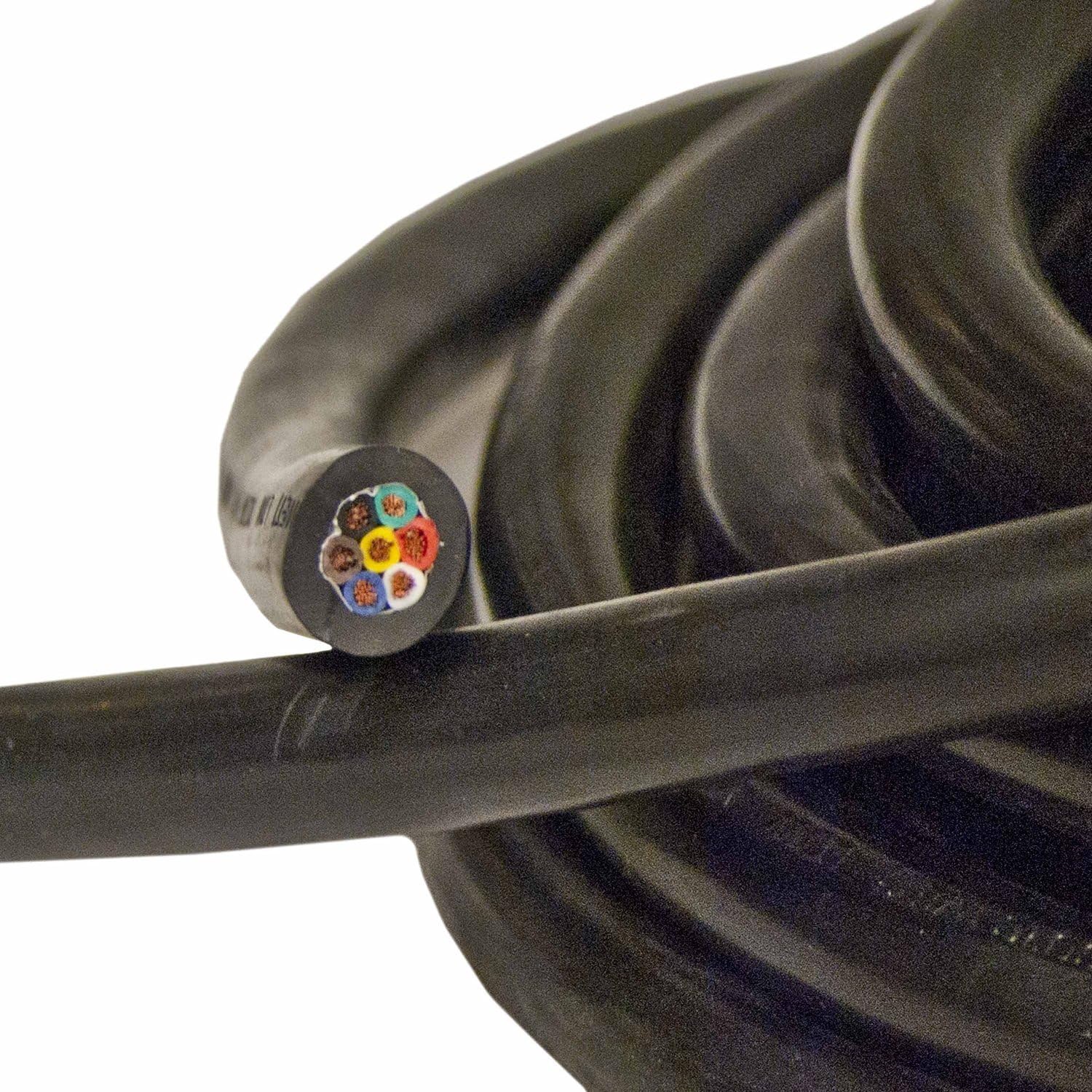 Heavy Duty 14 Gauge 7 Way Conductor Wire RV Trailer Cable Cord, 20' Pack of 2 V528819