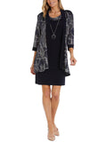 Printed Jacket Two Piece Dress L849